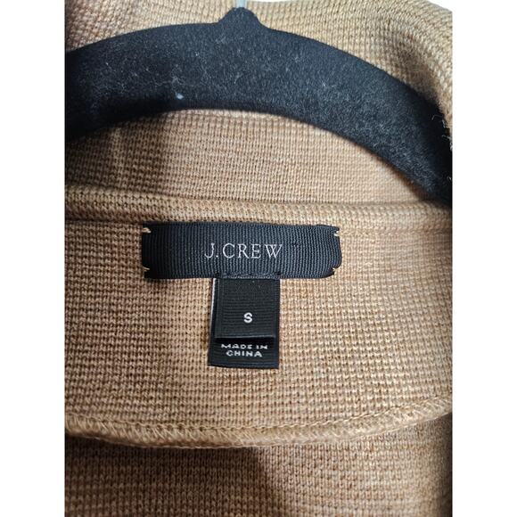 J.Crew S Open-front Sweater-blazer Merino Wool Career Classic Camel Brown - Picture 4 of 4